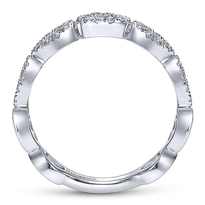 Gabriel & Co. LR6222W45JJ 14K White Gold Open Circles Diamond Band