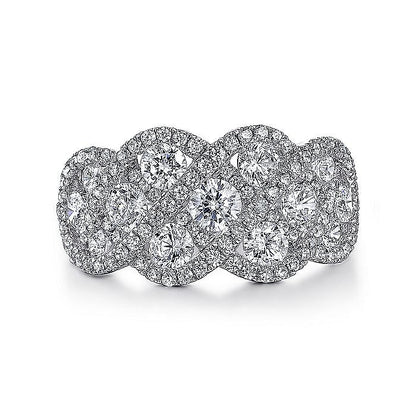 Gabriel & Co. LR6258W44JJ 14K White Gold Woven Diamond Statement Ring