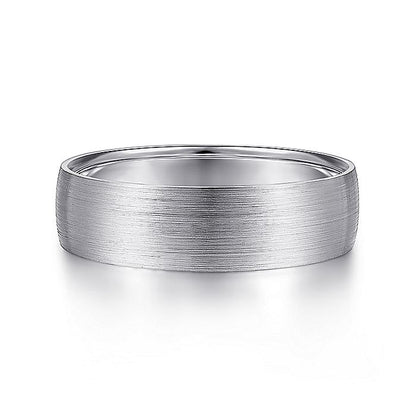 Gabriel & Co. MBL0156-60W4JJJ 14K White Gold 6mm - Satin Finish Men's Wedding Band
