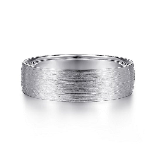 Gabriel & Co. MBL0156-60W4JJJ 14K White Gold 6mm - Satin Finish Men's Wedding Band
