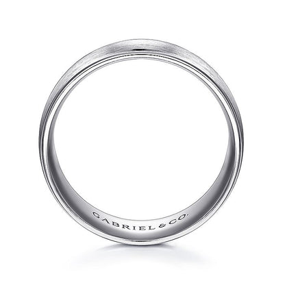 Gabriel & Co. MBM0107-80W4JJJ 14K White Gold 8mm - Satin Center and Polished Edge Men's Wedding Band