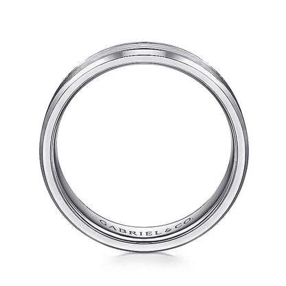Gabriel & Co. MBM0127-60W4JJJ 14K White Gold 6mm - Satin Channel Polished Edge Men's Wedding Band