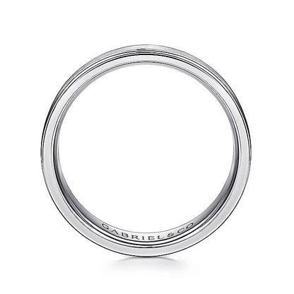 Gabriel & Co. MBM0132-60W4JJJ 14K White Gold 6mm - Satin Center and Polished Edge Men's Wedding Band
