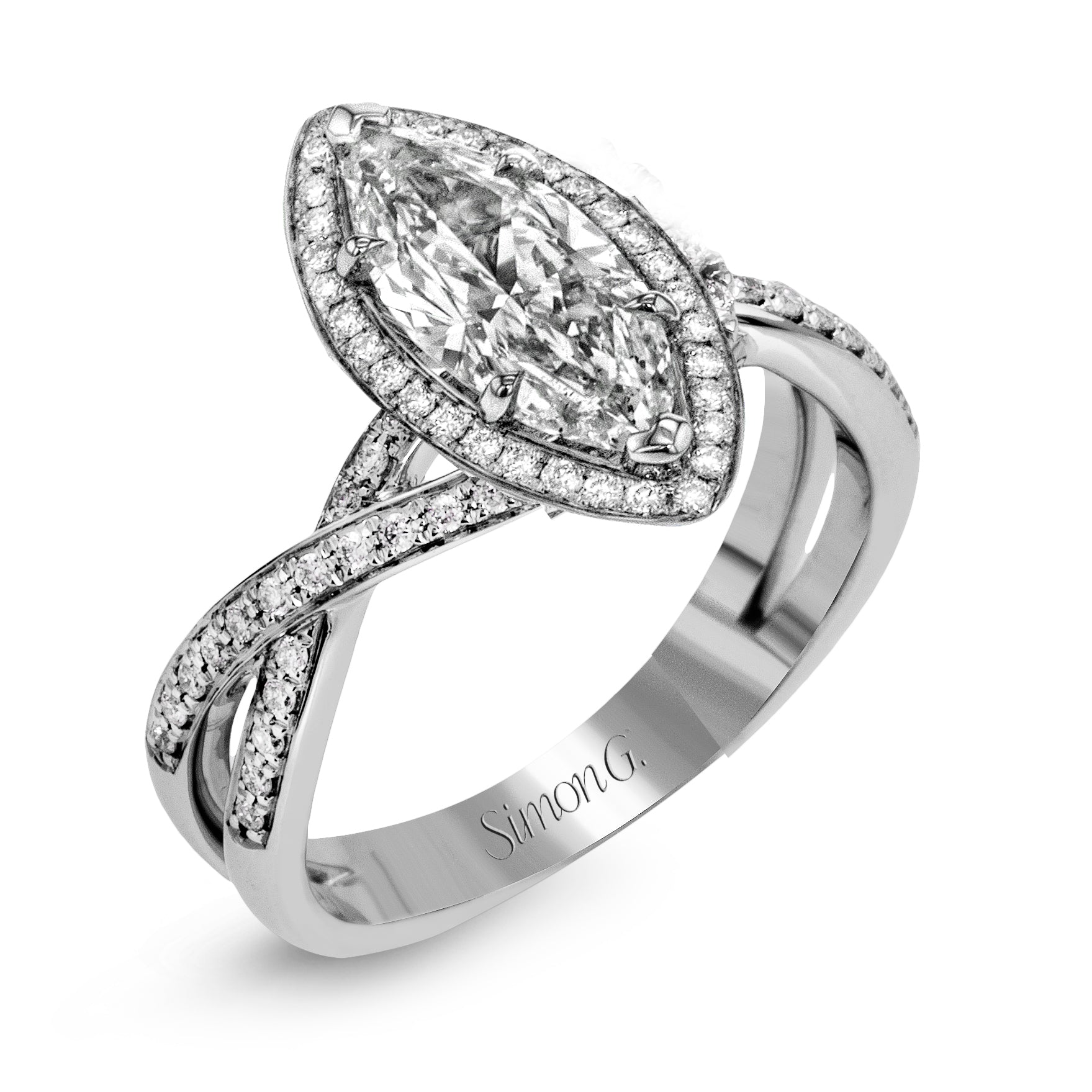Engagement Ring in 18k Gold with Diamonds – Gold and Gems Fine Jewelry ...