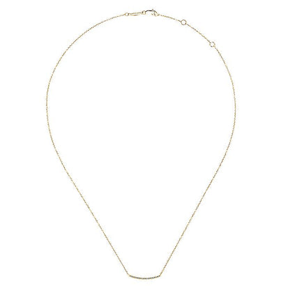 Gabriel & Co. NK4273Y45JJ 18 inch 14K Yellow Gold Diamond Pavé Curved Bar Necklace