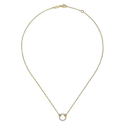Gabriel & Co. NK4606Y45JJ 14K Yellow Gold Open Diamond Circle Pendant Necklace
