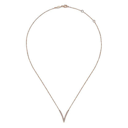 Gabriel & Co. NK4720K45JJ 14K Rose Gold Diamond Chevron Necklace