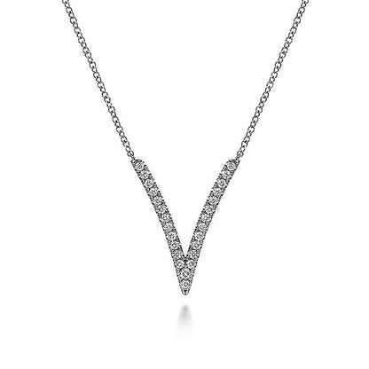 Gabriel & Co. NK4720W45JJ 14K White Gold Diamond Chevron Necklace