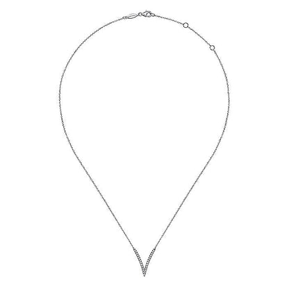 Gabriel & Co. NK4720W45JJ 14K White Gold Diamond Chevron Necklace