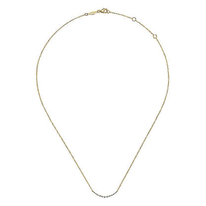 Gabriel & Co. NK4942Y45JJ 14K Yellow Gold Diamond Curved Bar Necklace