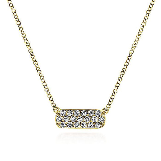 Gabriel & Co. NK4943Y45JJ 14K Yellow Gold Rectangular Diamond Pendant Necklace