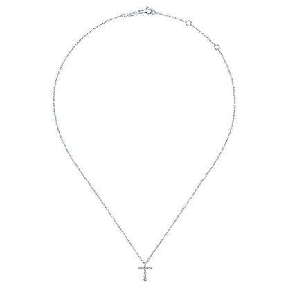 Gabriel & Co. NK4996W45JJ 14K White Gold Diamond Cross Necklace