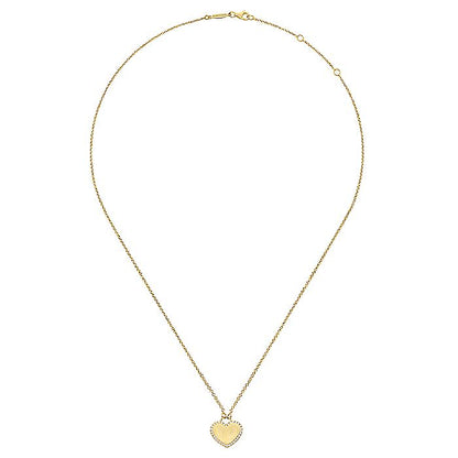 Gabriel & Co. NK5199Y45JJ 14K Yellow Gold Diamond Halo Heart Pendant Necklace