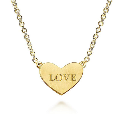 Gabriel & Co. NK5200Y45JJ 14K Yellow Gold Heart Pendant Necklace with Diamond Accent