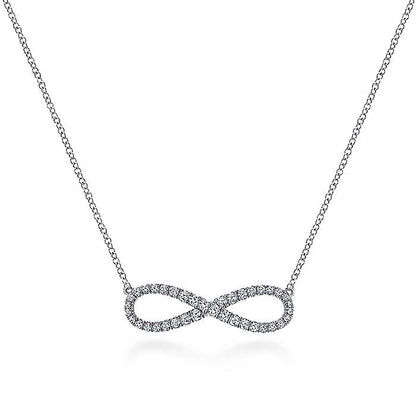 Gabriel & Co. NK5290W45JJ 14K White Gold Diamond Infinity Symbol Pendant Necklace
