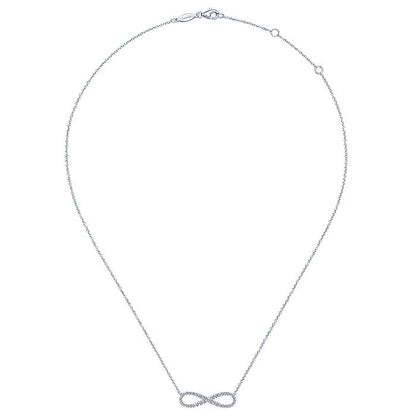 Gabriel & Co. NK5290W45JJ 14K White Gold Diamond Infinity Symbol Pendant Necklace