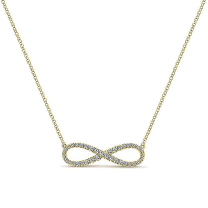 Gabriel & Co. NK5290Y45JJ 14K Yellow Gold Diamond Infinity Symbol Pendant Necklace