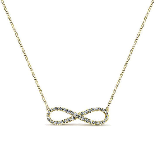 Gabriel & Co. NK5290Y45JJ 14K Yellow Gold Diamond Infinity Symbol Pendant Necklace