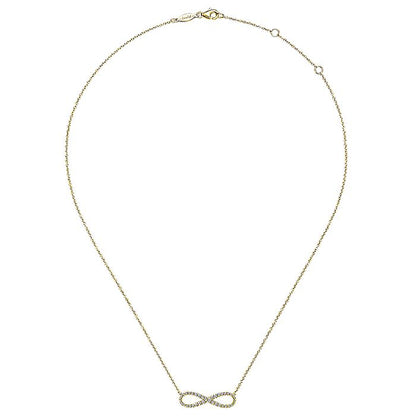 Gabriel & Co. NK5290Y45JJ 14K Yellow Gold Diamond Infinity Symbol Pendant Necklace