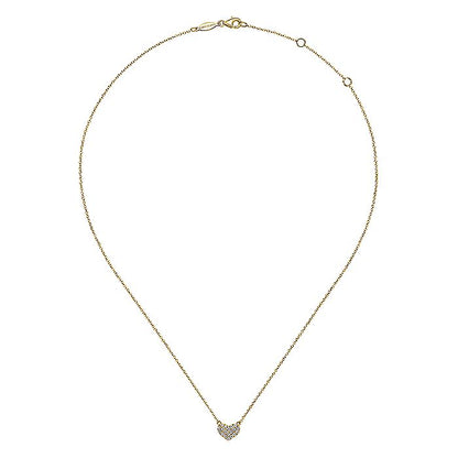 Gabriel & Co. NK5450Y45JJ 14K Yellow Gold Pavé Diamond Pendant Heart Necklace