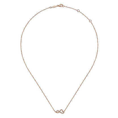 Gabriel & Co. NK5736K45JJ 14K Rose Gold Diamond Infinity Heart Pendant Necklace