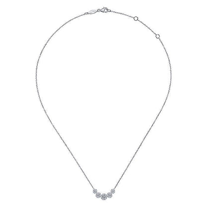 Gabriel & Co. NK5825W45JJ 14K White Gold Round Diamond Halo Necklace