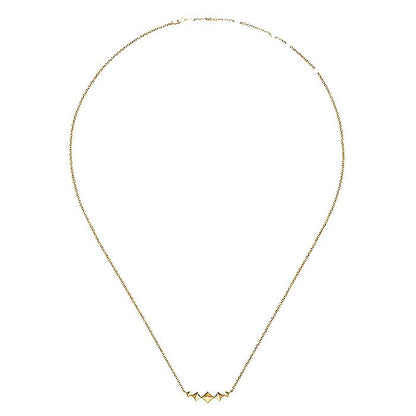 Gabriel & Co. NK6116Y4JJJ 14K Yellow Gold Graduated Pyramid Bar Necklace
