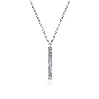 Gabriel & Co. NK6121W45JJ 14K White Gold Diamond Drop Pendant Necklace