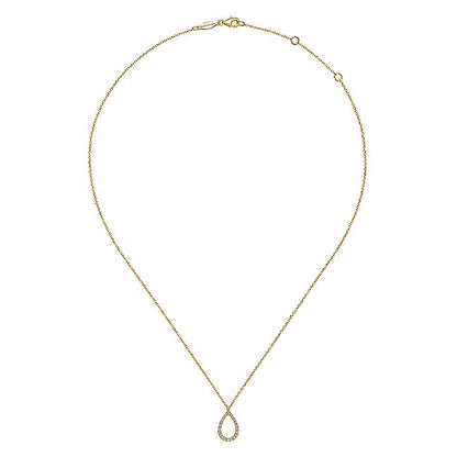 Gabriel & Co. NK6134Y45JJ 14K Yellow Gold Teardrop Diamond Pendant Necklace