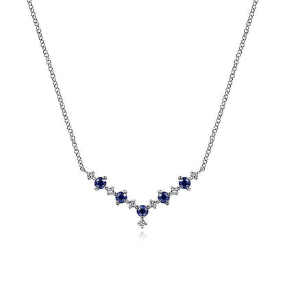 Gabriel & Co. NK6136W45SA 14K White Gold Diamond Chevron Necklace