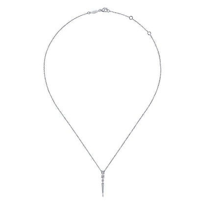 Gabriel & Co. NK6187W45JJ 14K White Gold Diamond Spike Pendant Necklace