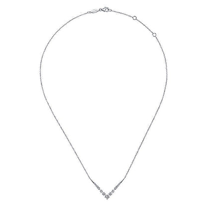 Gabriel & Co. NK6188W45JJ 14K White Gold Diamond Chevron Necklace