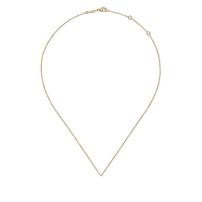 Gabriel & Co. NK6357Y45JJ 14K Yellow Gold Teardrop Diamond Pavé Pendant Necklace with Beaded Frame