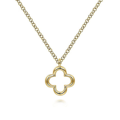 Gabriel & Co. NK6399Y4JJJ 14K Yellow Gold Open Clover Pendant Necklace