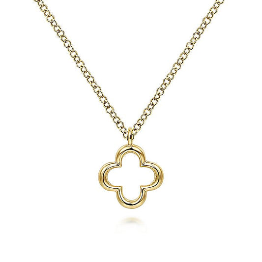 Gabriel & Co. NK6399Y4JJJ 14K Yellow Gold Open Clover Pendant Necklace