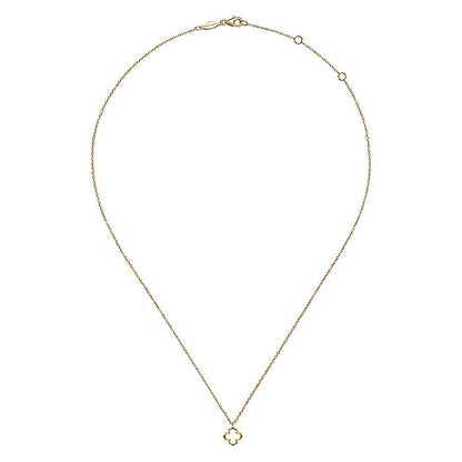 Gabriel & Co. NK6399Y4JJJ 14K Yellow Gold Open Clover Pendant Necklace