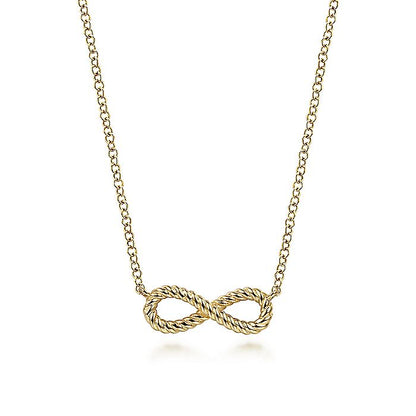 Gabriel & Co. NK6404Y4JJJ 14K Yellow Gold Twisted Rope Infinity Pendant Necklace