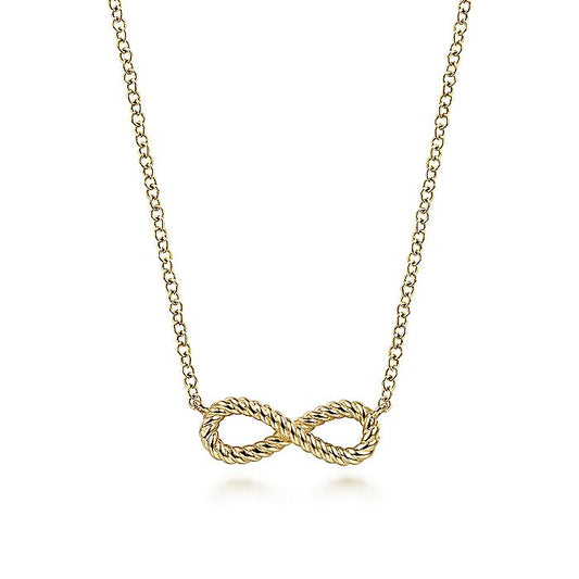 Gabriel & Co. NK6404Y4JJJ 14K Yellow Gold Twisted Rope Infinity Pendant Necklace