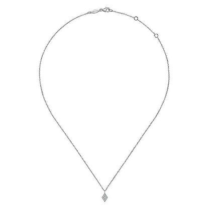 Gabriel & Co. NK6415W45JJ 14K White Gold Pavé Diamond Pendant Necklace
