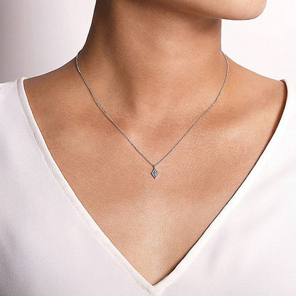 Gabriel & Co. NK6415W45JJ 14K White Gold Pavé Diamond Pendant Necklace