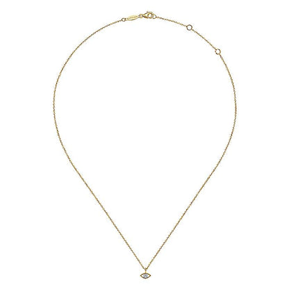 Gabriel & Co. NK6433M45JJ 14K Yellow-White Gold Diamond Eye Pendant Necklace