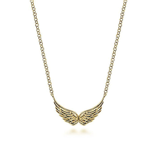 Gabriel & Co. NK6477Y4JJJ 14K Yellow Gold Wings Necklace