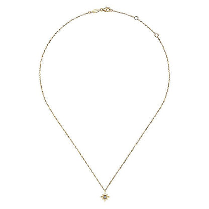 Gabriel & Co. NK6484Y45JJ 14K Yellow Gold Diamond Star Pendant Necklace