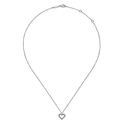 Gabriel & Co. NK6489W45JJ 14K White Gold Diamond Heart Pendant Necklace