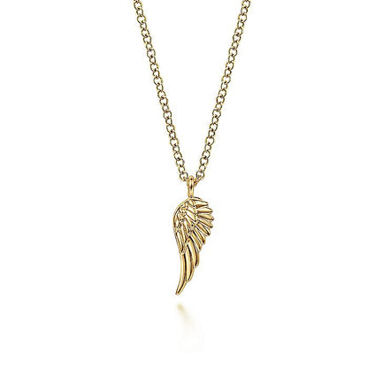 Gabriel & Co. NK6491Y4JJJ 14K Yellow Gold Wing Pendant Necklace