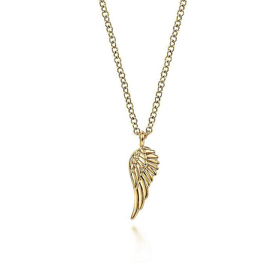 Gabriel & Co. NK6491Y4JJJ 14K Yellow Gold Wing Pendant Necklace