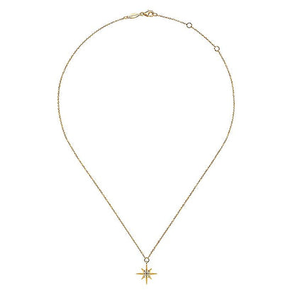 Gabriel & Co. NK6524Y4JJJ 14K Yellow Gold Star Pendant Necklace