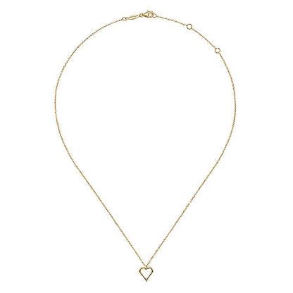 Gabriel & Co. NK6526Y4JJJ 14K Yellow Gold Open Heart Pendant Necklace