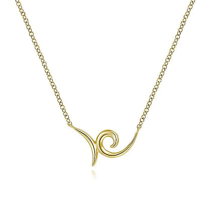 Gabriel & Co. NK6530Y4JJJ 14K Yellow Gold Swirl Pendant Necklace