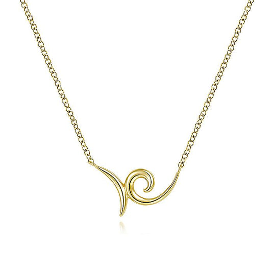 Gabriel & Co. NK6530Y4JJJ 14K Yellow Gold Swirl Pendant Necklace